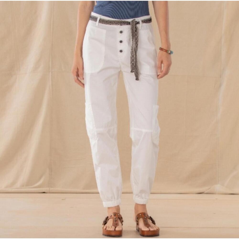 SUNDANCE white cotton julienne twill joggers sz 12 nwt - Picture 1 of 6